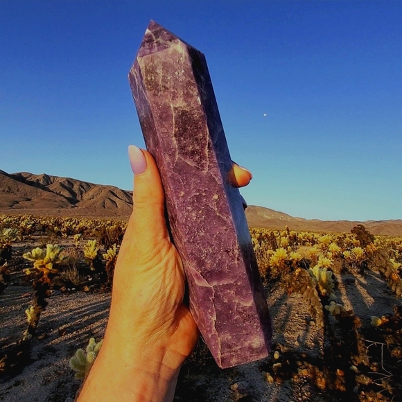 Tall & Chunky Deep Purple Lepidolite Tower-- 9 Inches Tall!!! - Picture 1 of 12